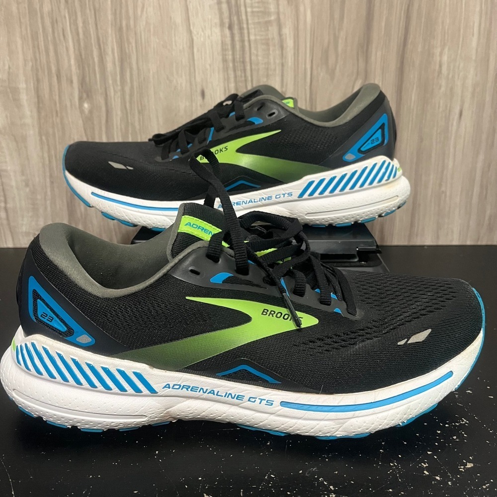 Brooks Adrenaline GTS 23 Running Shoes Sneakers Black Mens SIZE 8 1103911D006
